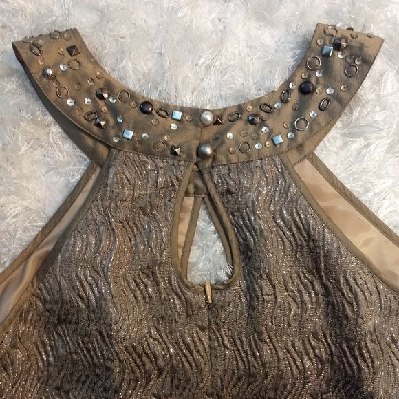 BCBGMaxAzria Y2K Metalic Hardware Embellished Dress - Picture 5 of 8